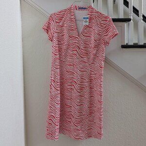 J. McLaughlin Coral/White Dress w/ cap sleeves. NWT.